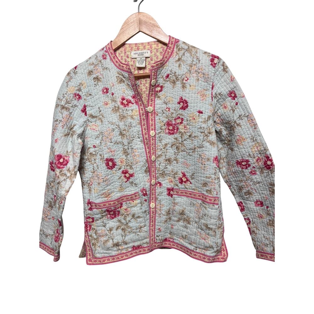 Appleseed’s Reversible Quilted Cotton Floral Jacket Petite PM Cottagecore